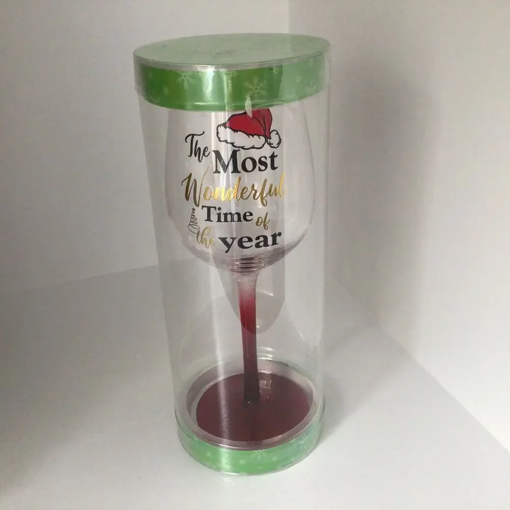 Christmas Glass Wine Goblet